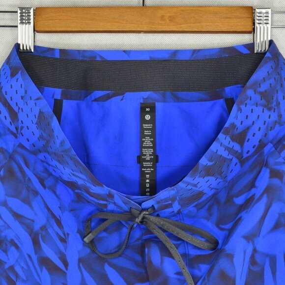 lululemon Current State Board Short 9" Size 30 in Spray Leaf MAX Blazer Blue - Picture 4 of 4